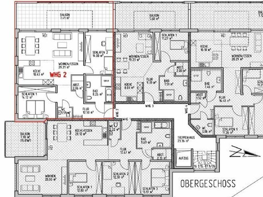 Energieeffiziente 3-Zimmer-Obergeschosswohnung mit Balkon