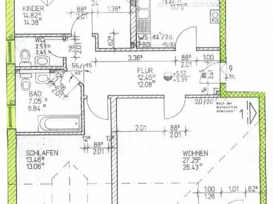 Schöne, helle 3 Raumwohnung mit Balkon zu vermieten.