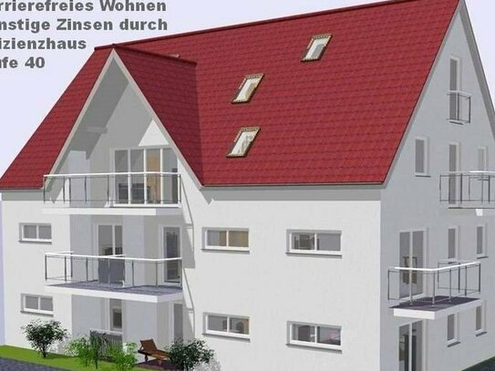 2-Zimmer-OG-Wohnung (Whg. 6) mit Balkon - KfW 40 in ruhiger, zentraler Wohnlage in Burgau