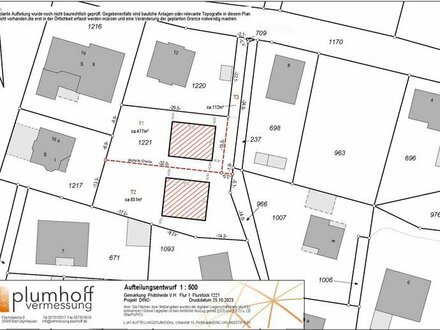 Baugrundstück in einer schönen, ruhigen Lage mit ca. 1.250 m² aufteilbaren Fläche