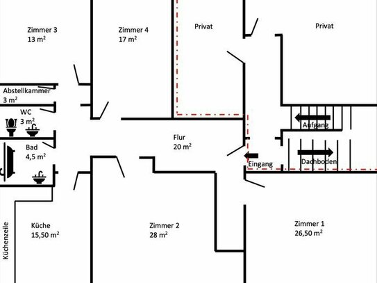 Renovierte 4-Zimmer-Wohnung im Zweifamilienhaus.