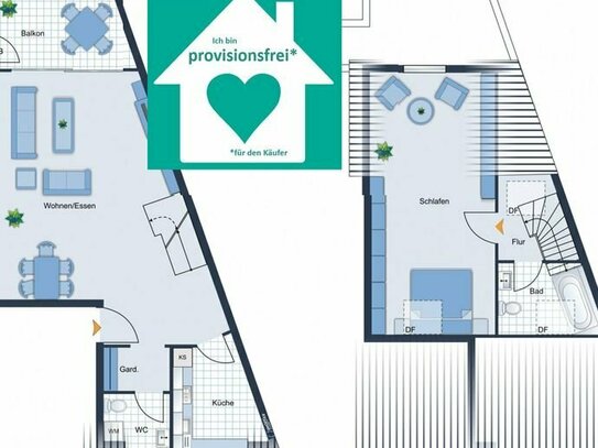 PROVISIONSFREI! HELLE 2 ZIMMER-MAISONETTEWOHNUNG MIT BALKON AN DER LENNEPER ALTSTADT