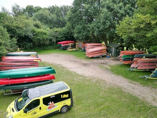 Campingplatz, Gastro, Catering direkt am Fluss Treene, Kanustation in landschaftlich reizvoller Lage