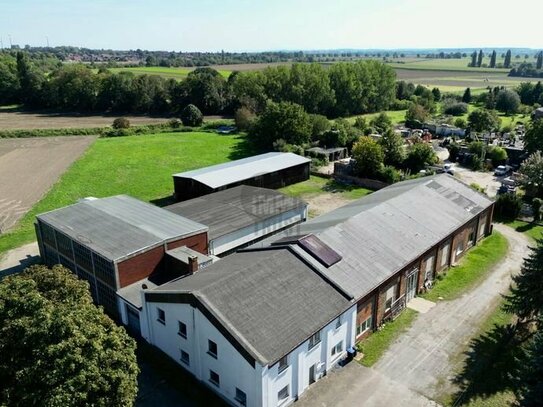 Hallenkomplex mit großer Freifläche und vielen Möglichkeiten