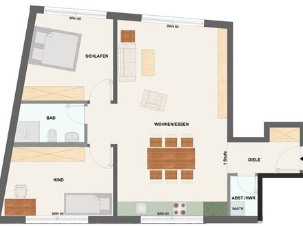 Moderne 3-Zimmer Souterrain-Wohnung in Eschborn, Keller, Stellplatz, barrierefrei