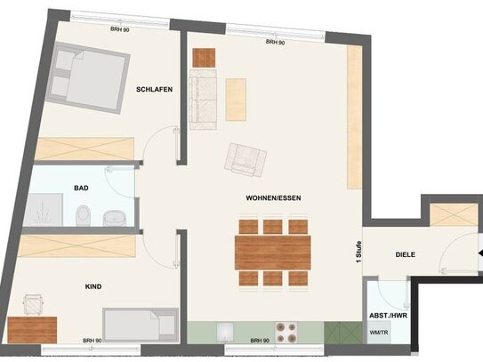 Moderne sehr helle 3-Zi-Souterrain-Wohnung in Eschborn, Keller, Stellplatz, barrierefrei