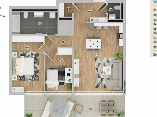 NaturELLA Wohn(t)raum geförderte 3-Zimmer-Wohnung mit Wohnberechtigungsschein in Langenargen Ortsteil Bierkeller-Waldec…