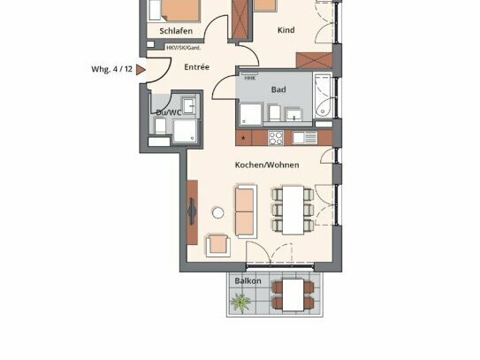 Neubau-Wohnung 3-Zimmer in Waldtrudering
