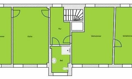 Komplett sanierte, schicke 3-Raum Wohnung, Art Doppelhaushälfte