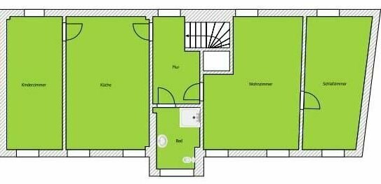 Komplett sanierte, schicke 3-Raum Wohnung, Art Doppelhaushälfte