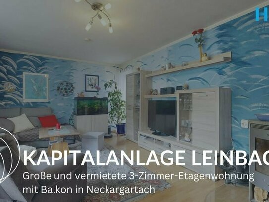 KAPITALANLAGE LEINBACH - Große und vermietete 3-Zimmer-Etagenwohnung mit Balkon in Neckargartach