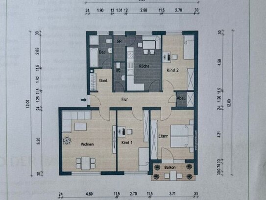 SONNIGE 4 ZIMMERWOHNUNG mit Garage - BILDER FOLGEN