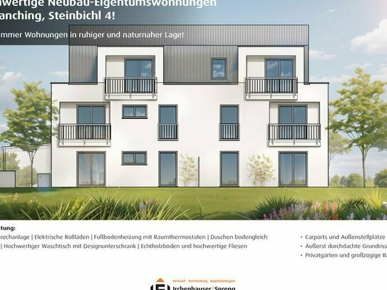 Manching! 2-ZKB Erdgeschoss-Whg. + 33 m² Hobbykeller, Garten, Fußbodenheizung, elektrische Rollläden, Videosprechanlage…