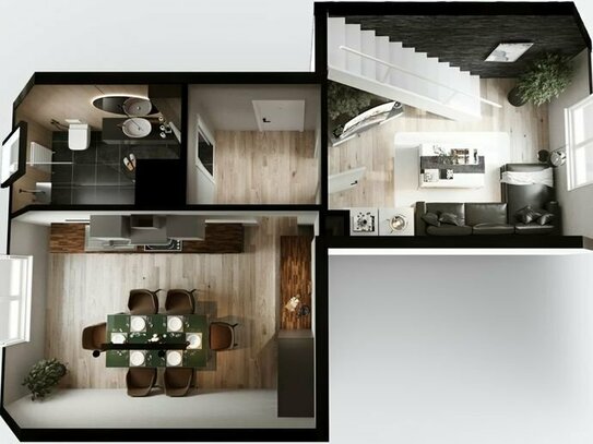Möbliert / Top-Modernisierte Maisonette Wohnung in zentraler Lage