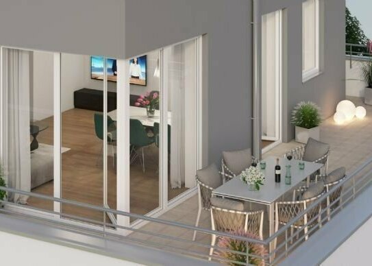 Neubauprojekt in Waldtrudering: Exkl. 2-Zimmer-Dachterrassenwohnung in sehr ruhiger grüner Lage!
