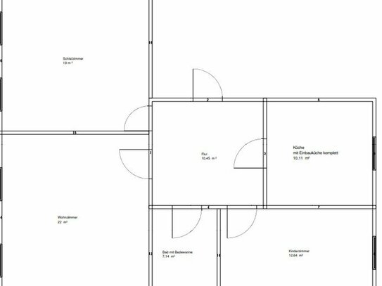 Vermiete 3 Raumwohnung im 2. Obergeschoss