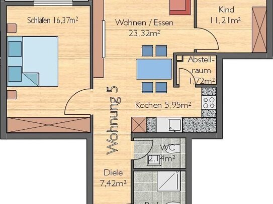 Schöne, barrierefreie 3 Zi. Wohnung