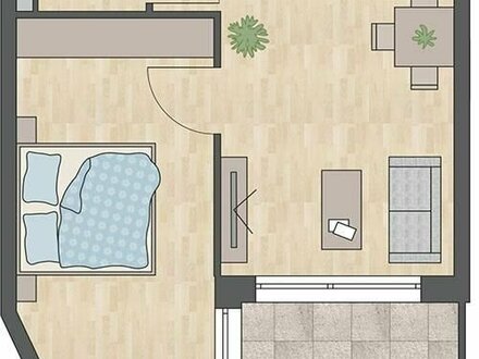 2-Zi-Betreute Wohnung mit großem Balkon Mühlen-Residenz / WE05