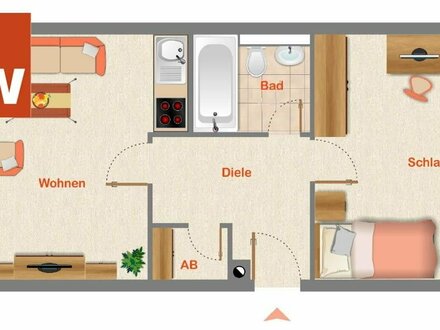 FREI im MAI vermietete 2 Zimmer Wohnung zentrumsnah in Wohn- und Geschäftshaus mit hohem Wohnwert