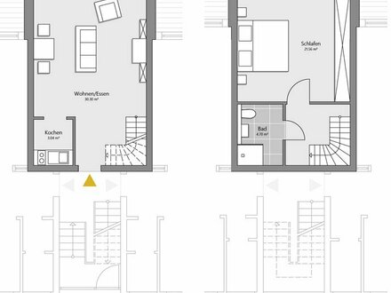 Schöne 2 ZKB Maisonette Wohnung in Oberhausen