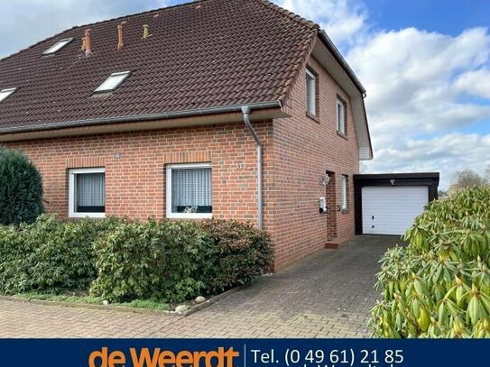 Gepflegte Doppelhaushälfte mit Carport in rückwärtig unverbauter Lage von Westoverledingen, angrenzend an Papenburg, ...