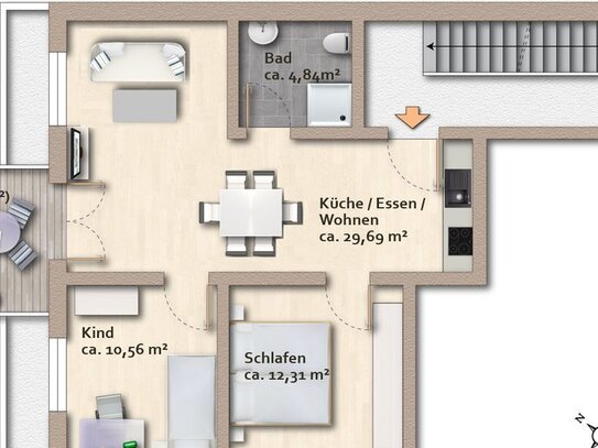 Neubau 3-Zimmer-Eigentumswohnung mit TG-Stellplatz