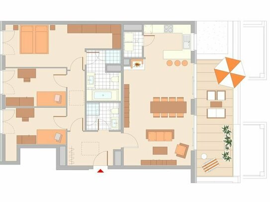 Frankfurt, Hainer Weg 48a - 4 Zimmer Staffelgeschosswohnung mit 2 Dachterrassen