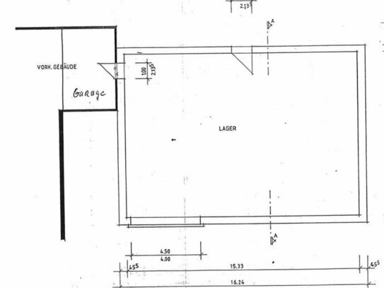 massive Lagerhalle mit Garage in zweiten Reihe