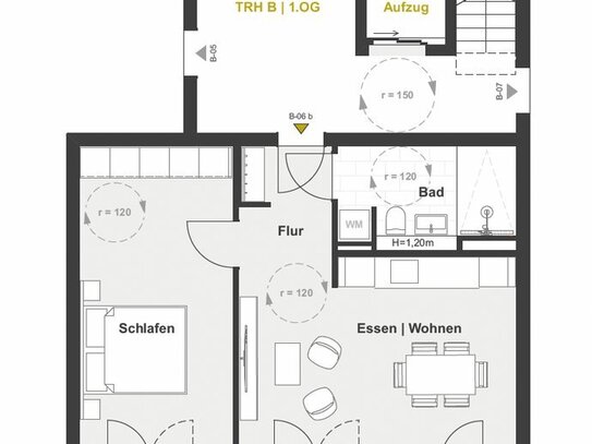 B-06 1.Obergeschoss 2-Zimmer Etagenwohnung mit Balkon