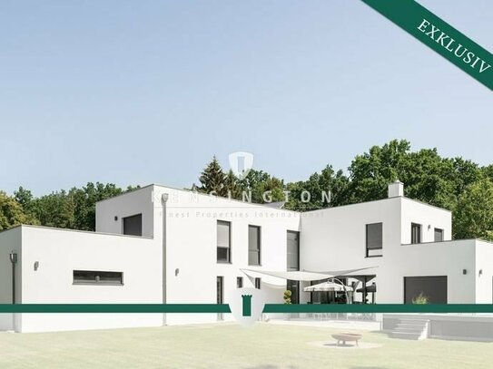 Exklusive Architekten-Villa bei Berlin mit Pool & Sauna nahe dem Nymphensee