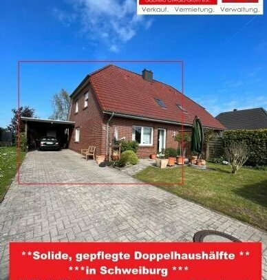 Solide, gepflegte Doppelhaushälfte in Schweiburg mit Blick ins Vogelschutzgebiet - Perfekt für die junge Familie !
