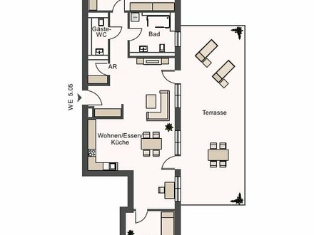 *Neubau* 3-Zimmer im 5.OG mit sehr großer Terrasse und 2 Balkonen!