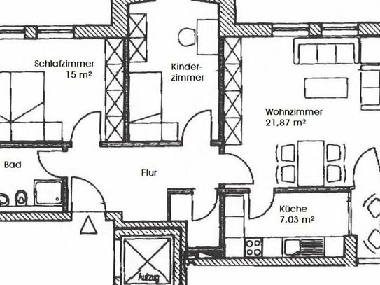 Freundliche 3-Zimmer-Wohnung mit Parkettboden, Fußbodenheizung * Balkon * Wanne + Dusche + Gäste-WC