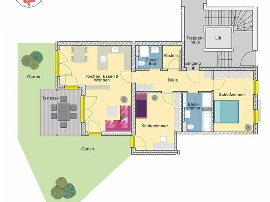 MEISTERSTÜCK | Ideale 3 Zimmer Gartenwohnung in den Augustenfelder Höfen | B1.1