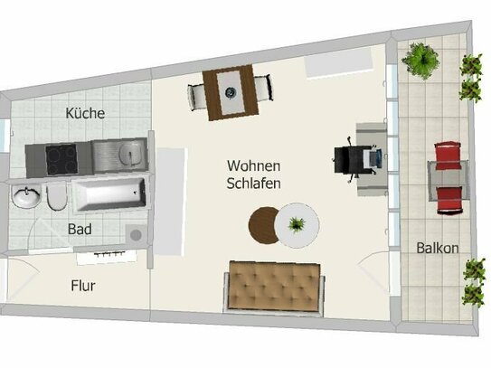 Ideale Kapitalanlage: 1-Zimmer Apartment mit Aufzug und Stellplatz in Erlangen