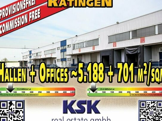 Hallen von ~1.033 - 5.188 m² / sqm + Offices ~139 -701 m / sqm • Verkehrsgünstig gelegen / Conveniently located