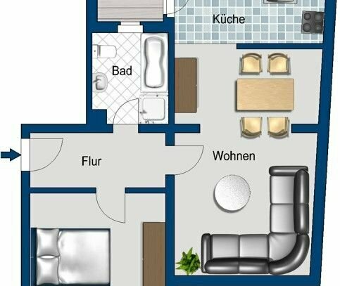 Schöne, individuelle 2-Zimmer-Wohnung!