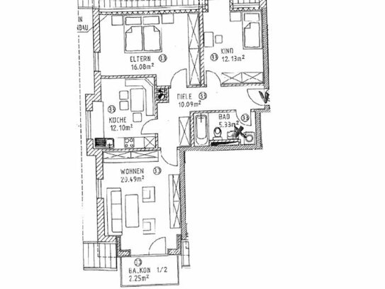 3-Zimmer Wohnung im DG - ca. 77 m² Wfl. in Töging am Inn