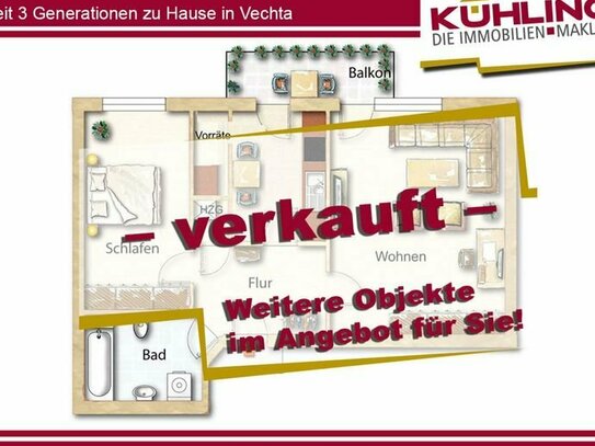 RESERVIERT ! Geräumige 2-Zimmerwohnung zentrumsnah! - Tiefgaragenstellplatz inklusive! -