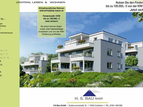 Erbisberger Wohnoase, Haus 5, Wohnung Nr. 23. KfW 40 Förderkredit. Jetzt sichern!