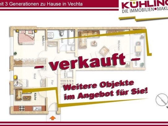 Großteilig modernisierte 3-Zimmer-Wohnung - zentrumsnah -