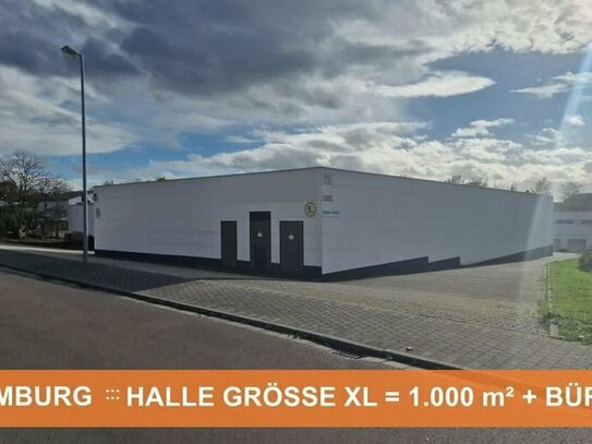 GRÖSSE XL ::: 1.000 m² HALLE + 117 m² BÜROFLÄCHE ::: INDIVIDUELLEN NUTZUNGUNGSMÖGLICHKEITEN