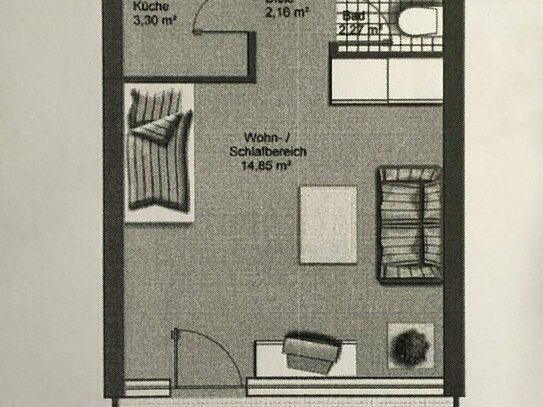 Ruhige 1- Zimmer Wohnung in Germering mit Südbalkon