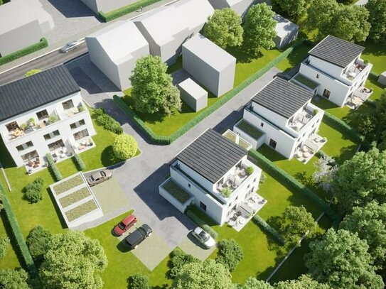 Neubau von modernen Stadthäusern in ruhiger Lage