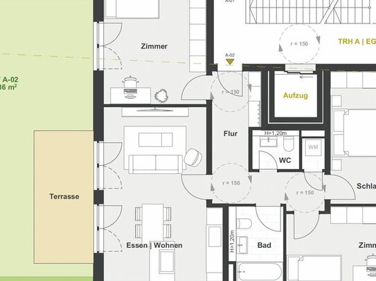 A-02 Erdgeschoss - 4-Zimmer Garten Wohnung mit Terrasse