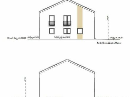 Grundstück mit Projekt und Baugenehmigung (rechts)