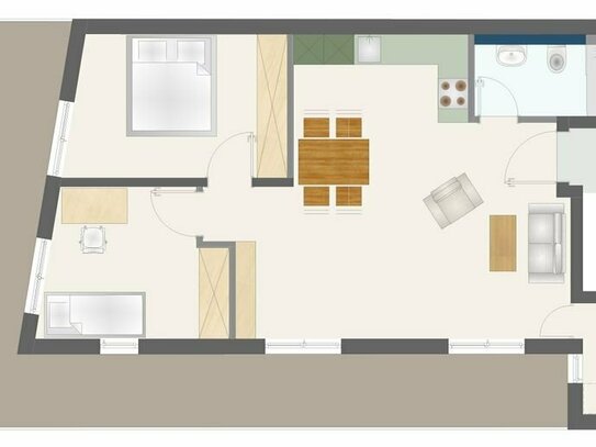 Moderne 3-Zimmer-Dachterrassenwohnung (Flachdach) in Kinzig-Nähe, Tiefgarage, barrierefrei