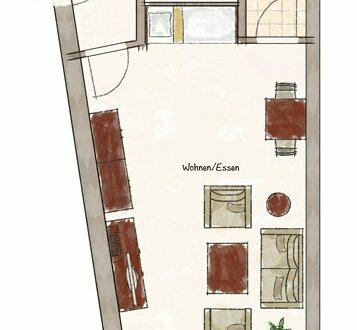 Schöne 1,5-Zimmer Wohnung mit Balkon in Körne