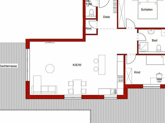 PENTHOUSE / NEUBAU / 3-Zimmer-Wohnung / DONAUESCHINGEN / Haus F