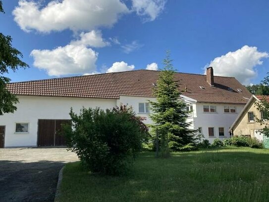 Ehem. 3,6 ha Dreiseithof, gepflegt, mit 3 Bäder, riesige Nebengebäude + -flächen, Terrasse & Garagen